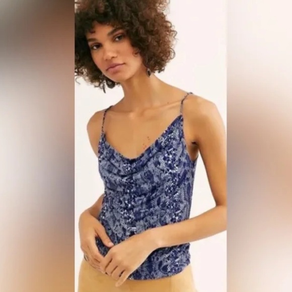 FREE PEOPLE drapey Python cami TOP - Picture 3 of 6